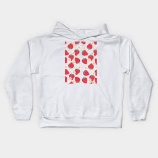 Strawberry and Cream Flowers Pattern Kids Hoodie